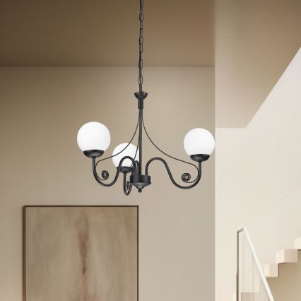 Brilagi - LED Люстра на ланцюгу COTTAGE 3xG9/40W/230V чорний/білий