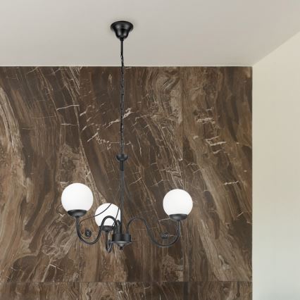 Brilagi - LED Люстра на ланцюгу COTTAGE 3xG9/40W/230V чорний/білий