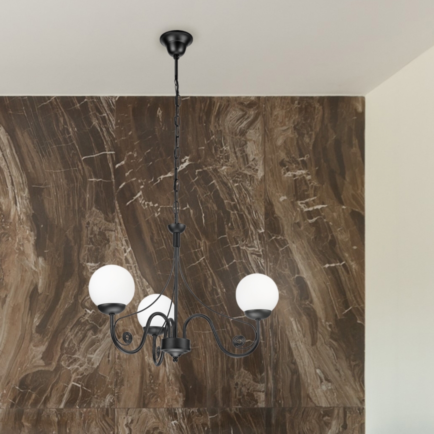 Brilagi - LED Люстра на ланцюгу COTTAGE 3xG9/40W/230V чорний/білий