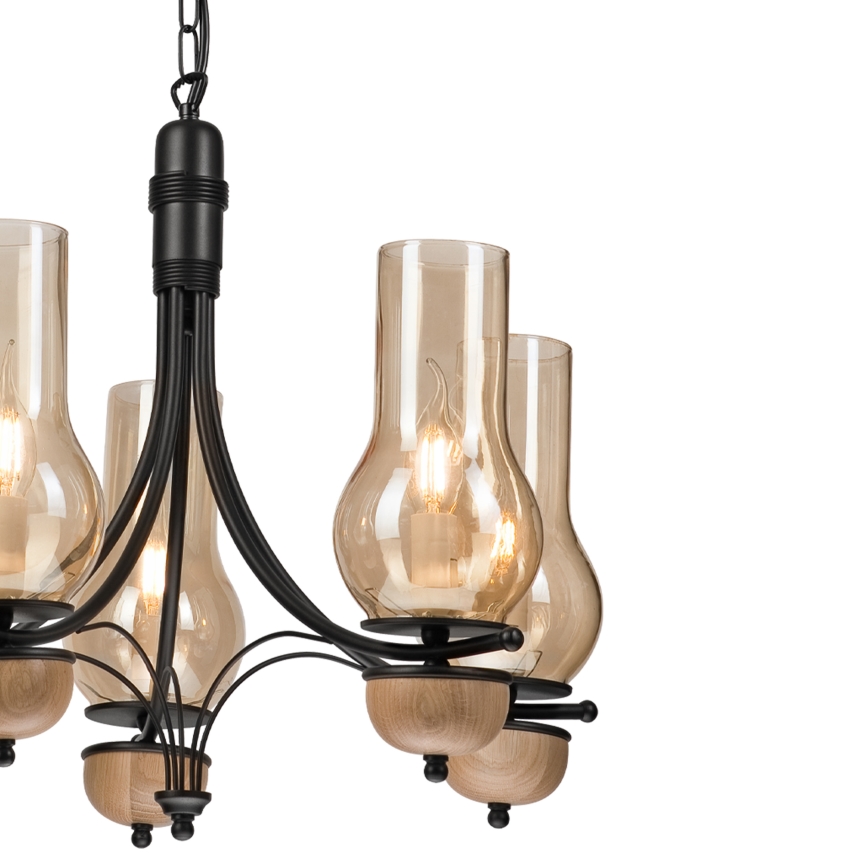 Brilagi - LED Люстра на ланцюгу COTTAGE 5xE14/40W/230V бук/коричневий