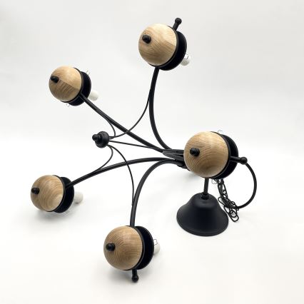 Brilagi - LED Люстра на ланцюгу COTTAGE 5xE14/40W/230V бук/коричневий