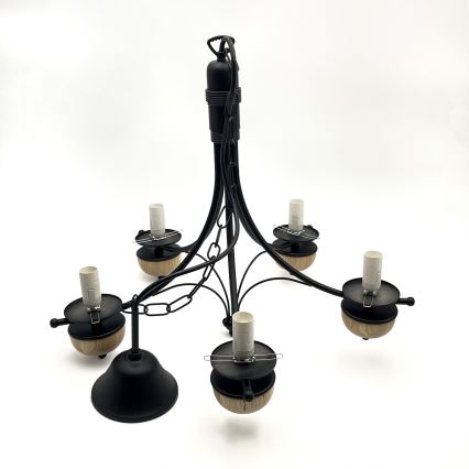 Brilagi - LED Люстра на ланцюгу COTTAGE 5xE14/40W/230V бук/коричневий