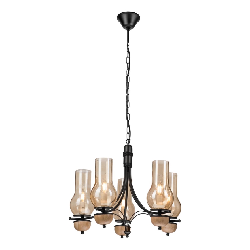 Brilagi - LED Люстра на ланцюгу COTTAGE 5xE14/40W/230V бук/коричневий