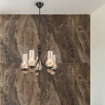 Brilagi - LED Люстра на ланцюгу COTTAGE 5xE14/40W/230V бук/коричневий