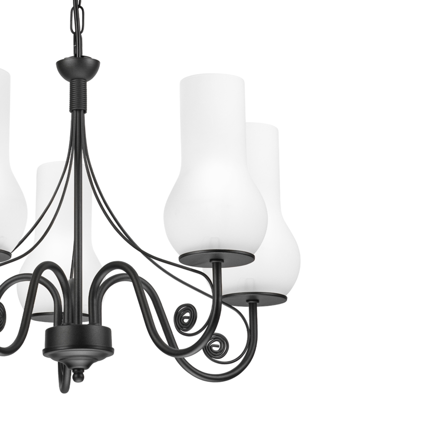 Brilagi - LED Люстра на ланцюгу COTTAGE 5xE14/40W/230V чорний/білий