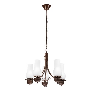 Brilagi - LED Люстра на ланцюгу COTTAGE 5xE14/40W/230V дуб/білий