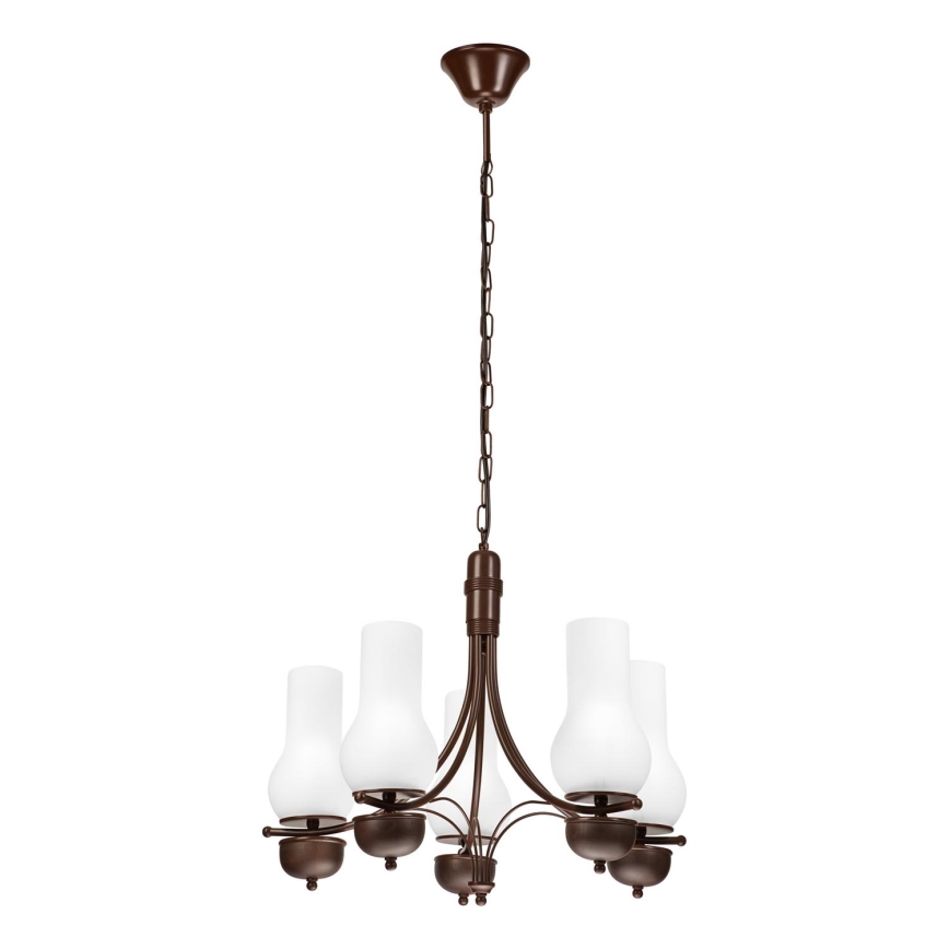 Brilagi - LED люстра на ланцюгу COTTAGE 5xE14/40W/230V дуб/білий