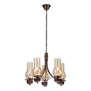 Brilagi - LED Люстра на ланцюгу COTTAGE 5xE14/40W/230V дуб/коричневий