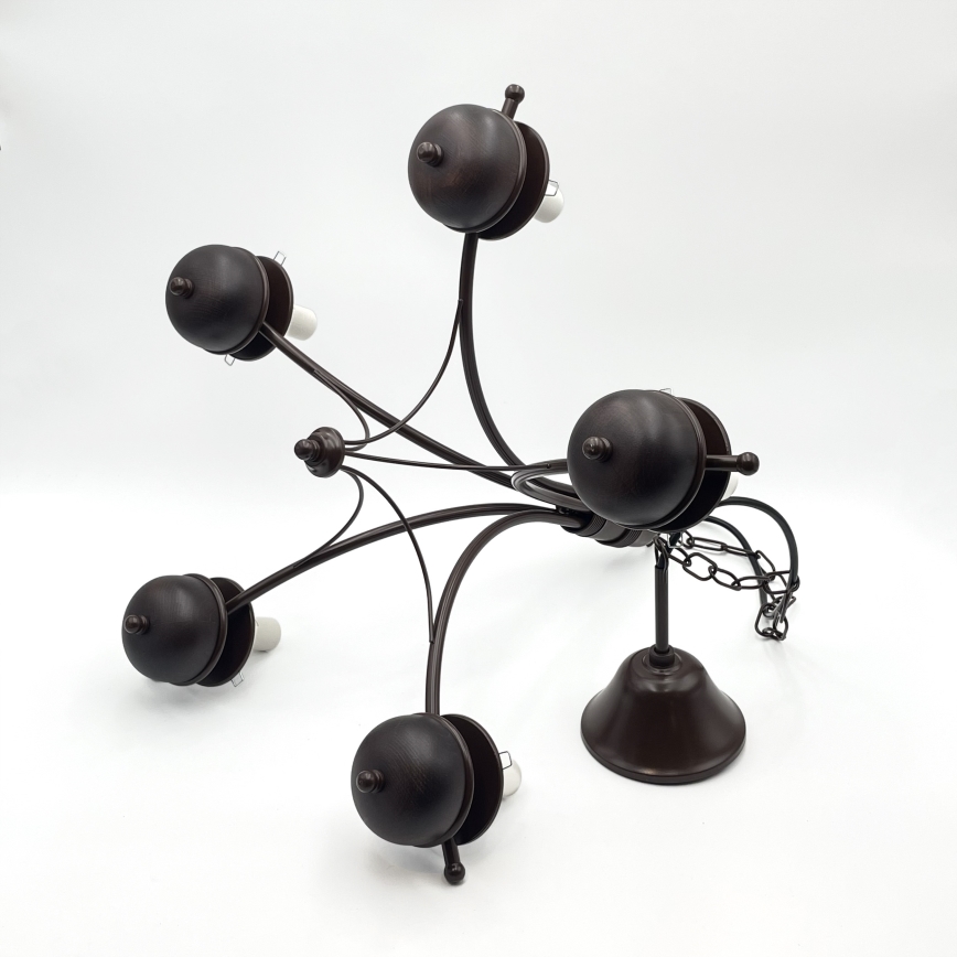 Brilagi - LED Люстра на ланцюгу COTTAGE 5xE14/40W/230V дуб/коричневий