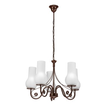Brilagi - LED Люстра на ланцюгу COTTAGE 5xE14/40W/230V коричневий/білий