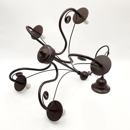 Brilagi - LED Люстра на ланцюгу COTTAGE 5xE14/40W/230V коричневий/білий