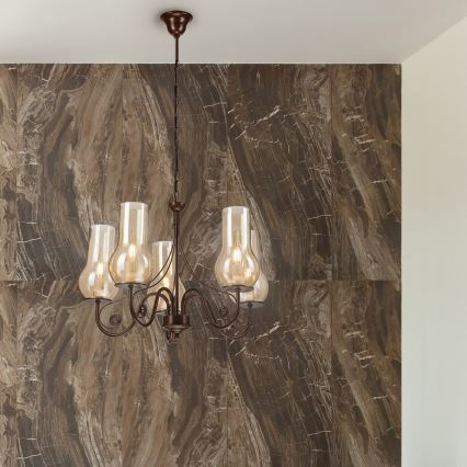Brilagi - LED Люстра на ланцюгу COTTAGE 5xE14/40W/230V коричневий