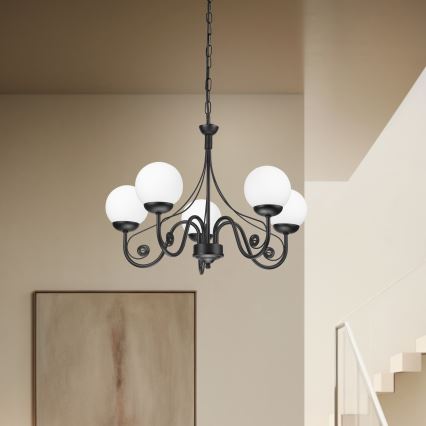 Brilagi - LED Люстра на ланцюгу COTTAGE 5xG9/40W/230V чорний/білий