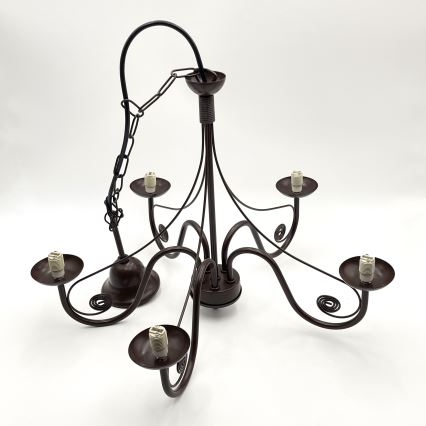 Brilagi - LED Люстра на ланцюгу COTTAGE 5xG9/40W/230V коричневий/білий