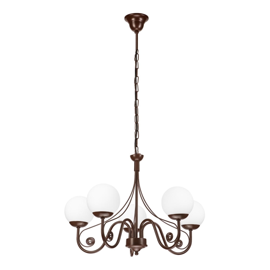 Brilagi - LED Люстра на ланцюгу COTTAGE 5xG9/40W/230V коричневий/білий