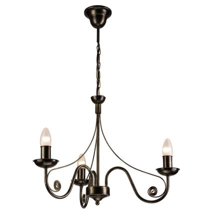 Brilagi - LED Люстра на ланцюгу STEFANO 3xE14/40W/230V чорна патина