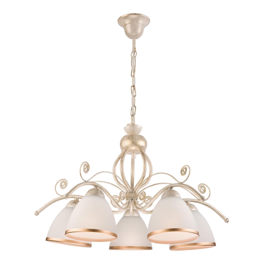 Brilagi - LED-люстра на ланцюзі ANTICO 5xE27/60W/230V 3000K біла патина