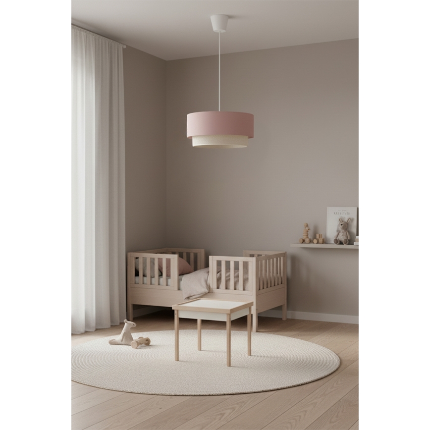 Brilagi - LED-люстра на шнуре BOHO BOBO 1xE27/60W/230V диам. 40 см розовый/кремовый
