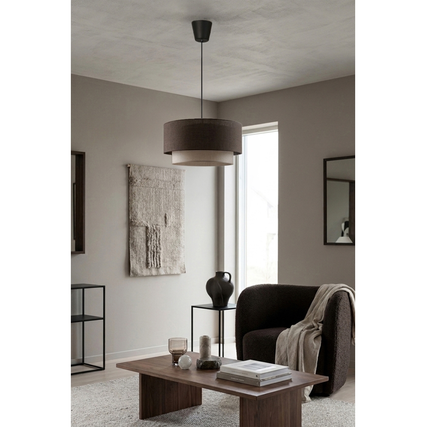 Brilagi - LED-люстра на шнуре BOHO ECO 1xE27/10W/230V Ø 40 см коричневый/кремовый