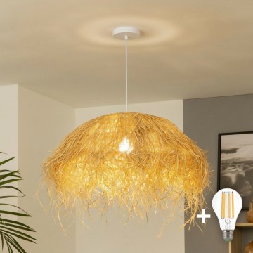 Brilagi - LED-люстра на шнуре CERIA BOHO 1xE27/40W/230V, диаметр 60 см, рафия