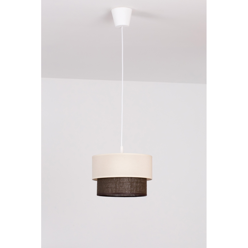 Brilagi - LED люстра на шнурі BOHO STYLE 1xE27/15W/230V, діаметр 25 см, кремовий/коричневий