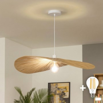 Brilagi - LED-люстра на шнурі CERIA BOHO 1xE27/40W/230V, діам. 80 см, абажур з рафії