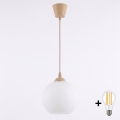 BRILAGI - LED-люстра на шнурі RETRO GLASS 1xE27/60W/230V діам. 15 см бежевий/білий