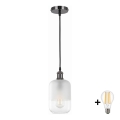 BRILAGI - LED Люстра на шнурі RETRO GLASS 1xE27/60W/230V диаметр 14 см чорний/білий