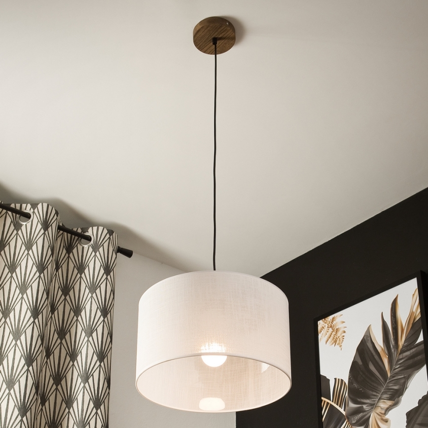 Brilagi - LED Люстра на тросе ANTHONY 1xE27/60W/230V дуб орех/белый