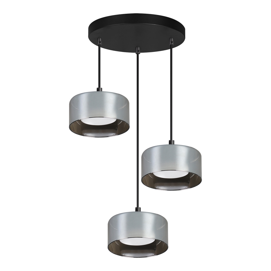 Brilagi - LED Люстра на тросе AURA LUX 3xGX53/30W/230V чёрная/дымчатая