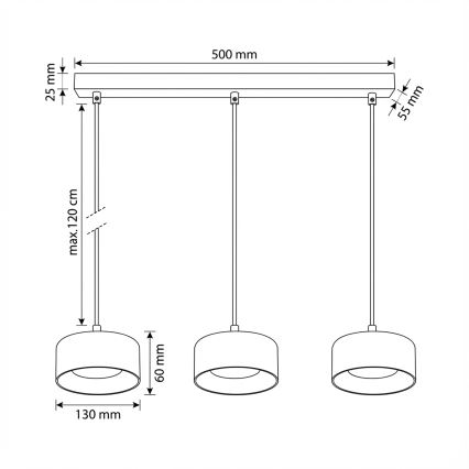 Brilagi - LED Люстра на тросе AURA LUX 3xGX53/30W/230V черный/золотой