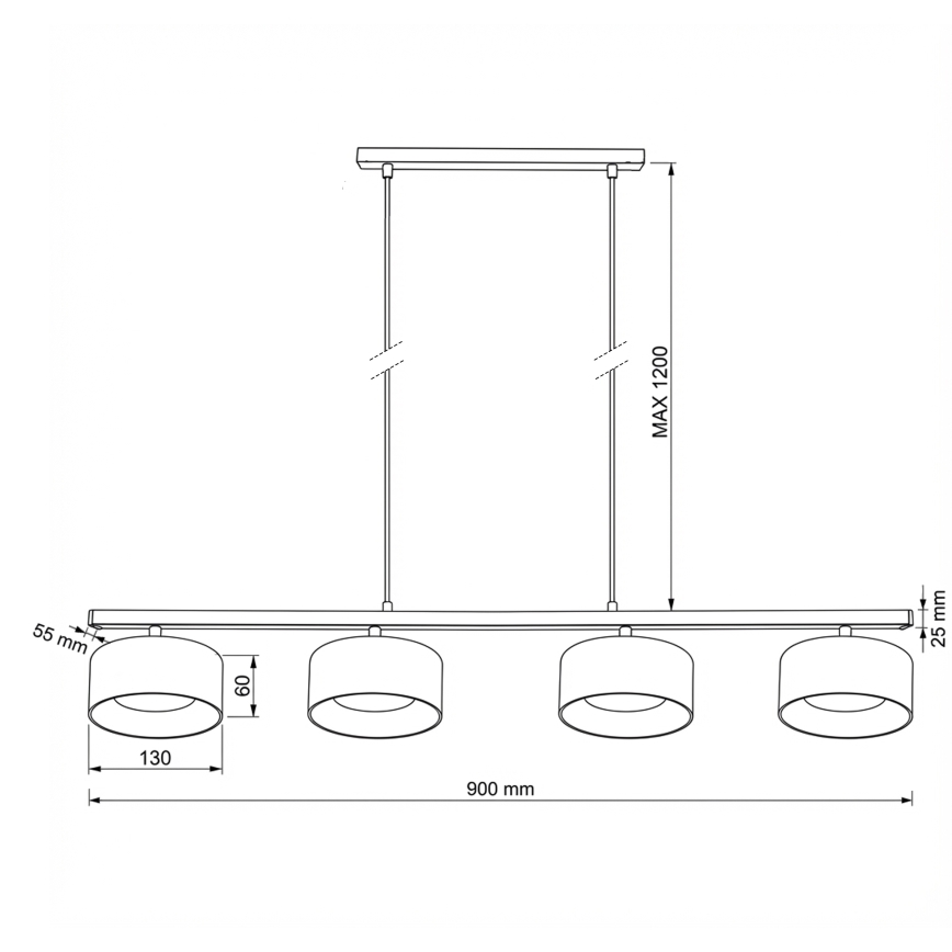Brilagi - LED Люстра на тросе AURA LUX 4xGX53/30W/230V черная/золотая