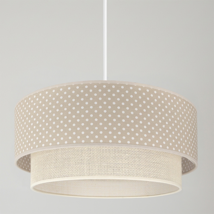 Brilagi-LED Люстра на тросе BOHO BOBO 1xE27/60W/230V, диаметр 40 см, в горошек, бежево-кремовая.