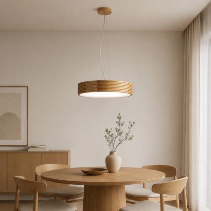Brilagi - LED люстра на тросе CARVALHO MODERN 3xE27/60W/230V дуб, диаметр 47,5 см