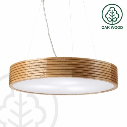 Brilagi - LED люстра на тросе CARVALHO MODERN 3xE27/60W/230V дуб, диаметр 47,5 см