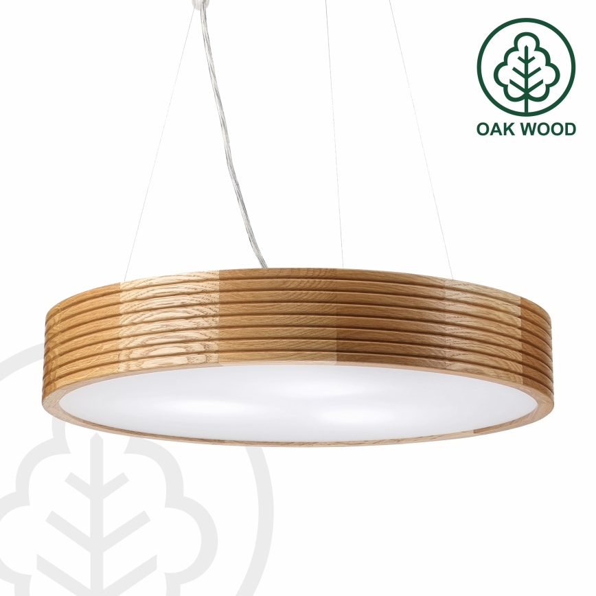 Brilagi - LED люстра на тросе CARVALHO MODERN 3xE27/60W/230V дуб, диаметр 47,5 см
