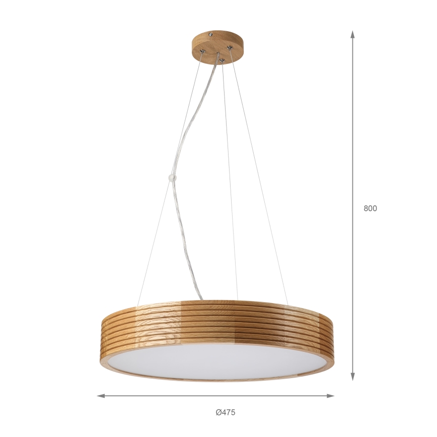 Brilagi - LED люстра на тросе CARVALHO MODERN 3xE27/60W/230V дуб, диаметр 47,5 см