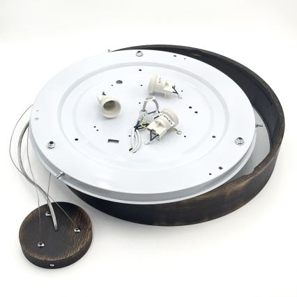 Brilagi - LED-люстра на тросе CARVALHO SMOKEY 3xE27/60W/230V, дуб, диаметр 47,5 см