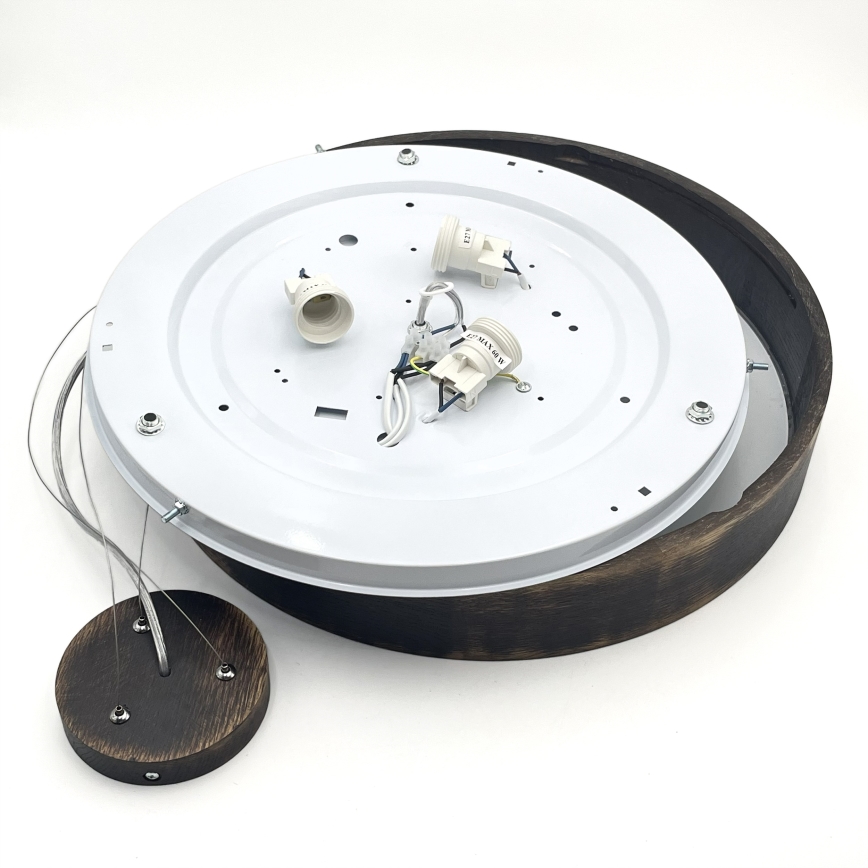 Brilagi - LED-люстра на тросе CARVALHO SMOKEY 3xE27/60W/230V, дуб, диаметр 47,5 см