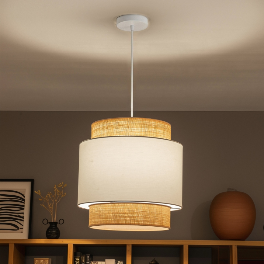 Brilagi - LED-люстра на тросе CERIA 1xE27/40W/230V, диаметр 40 см, бежевый/белый