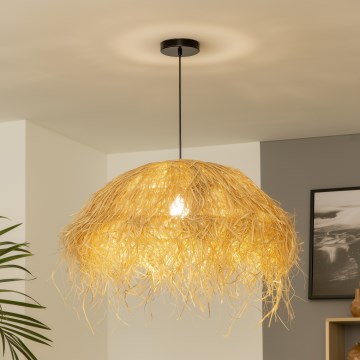 Brilagi - LED-люстра на тросе CERIA BOHO 1xE27/40Вт/230В, диаметр 60 см, абажур из рафии