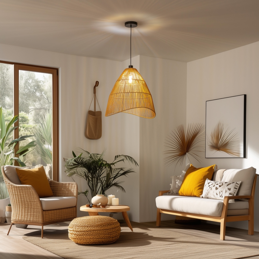 Brilagi - LED-люстра на тросе CERIA BOHO 1xE27/40W/230V, диам. 50 см, коричневая