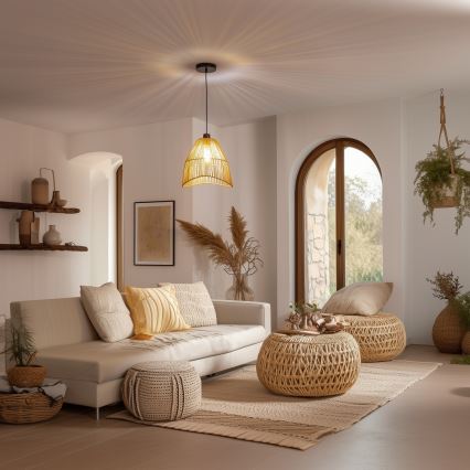 Brilagi - LED-люстра на тросе CERIA BOHO 1xE27/40W/230V, диаметр 30 см, коричневая