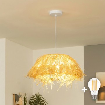 Brilagi - LED-люстра на тросе CERIA BOHO 1xE27/40W/230V, диаметр 40 см, рафия