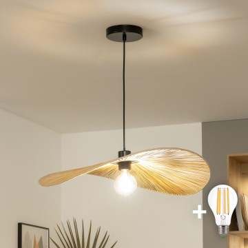 Brilagi - LED-люстра на тросе CERIA BOHO 1xE27/40W/230V Ø 60 см рафия