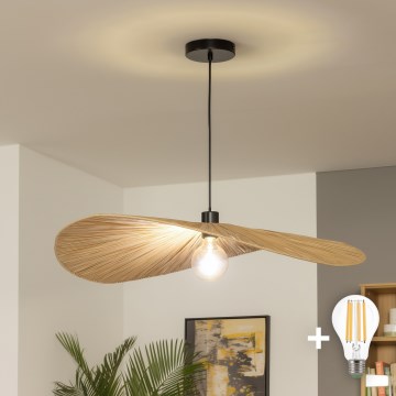 Brilagi - LED люстра на тросе CERIA BOHO 1xE27/40W/230V, Ø 80 см, абажур из рафии