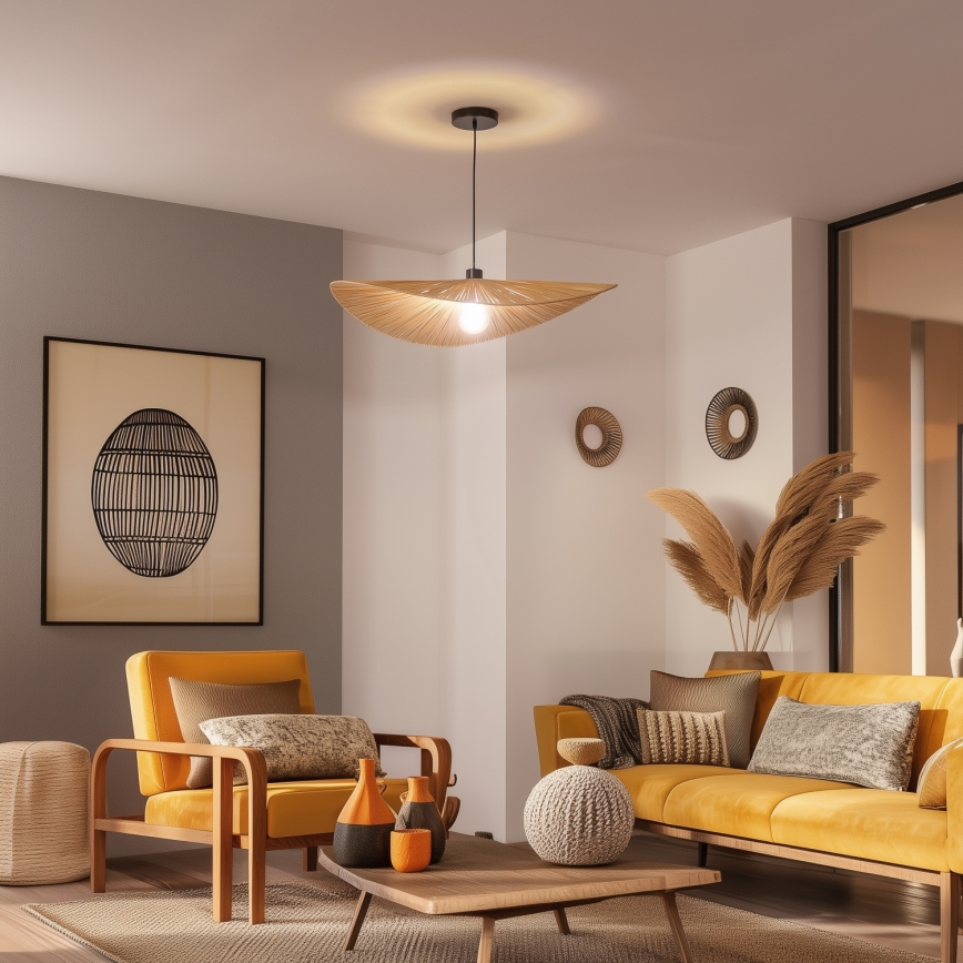 Brilagi - LED люстра на тросе CERIA BOHO 1xE27/40W/230V, Ø 80 см, абажур из рафии