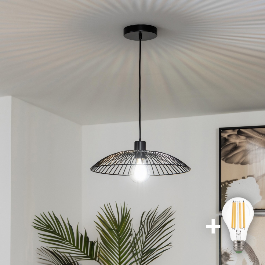 Brilagi - LED-люстра на тросе CERIA WIRE 1xE27/40W/230V Ø 26 см чёрная