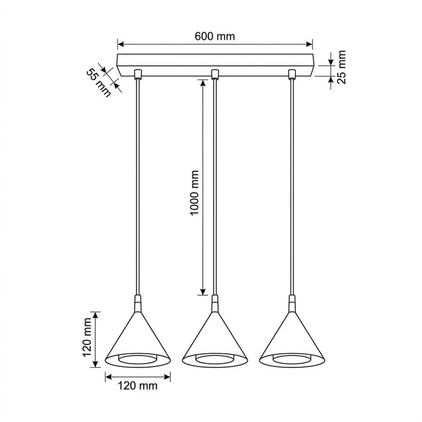 BRILAGI - LED Люстра на тросе CONE TRIPLE 3xGX53/15W/230V золотая