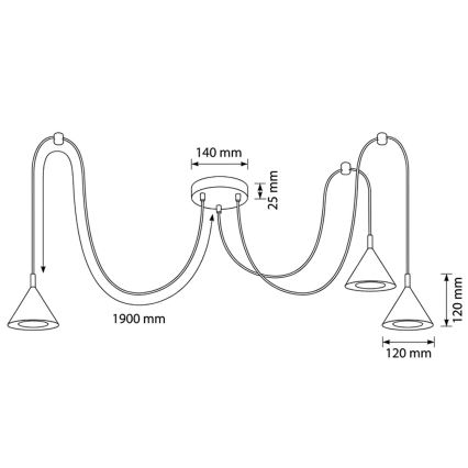 BRILAGI - LED Люстра на тросе CONE TRIPLE SPIDER 3xGX53/15W/230V белая